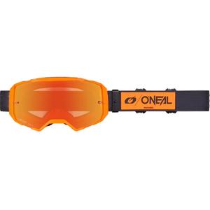 Motokrosové okuliare O´Neal B-22 Core čierno-oranžové so zrkadlovo červeným plexi