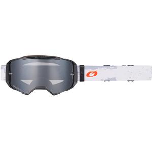 Motokrosové okuliare O´Neal B-22 Paint bielo-čierne so strieborným plexi