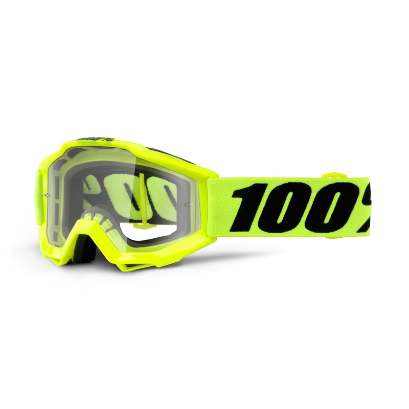Detské motokrosové okuliare 100 % Accuri JR fluorescenčno žlté (číre plexisklo)