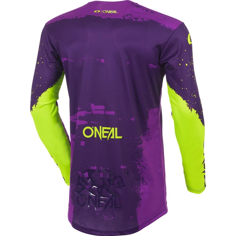 Motokrosový dres O'Neal Mayhem Paint fialovo-neónovo žltý