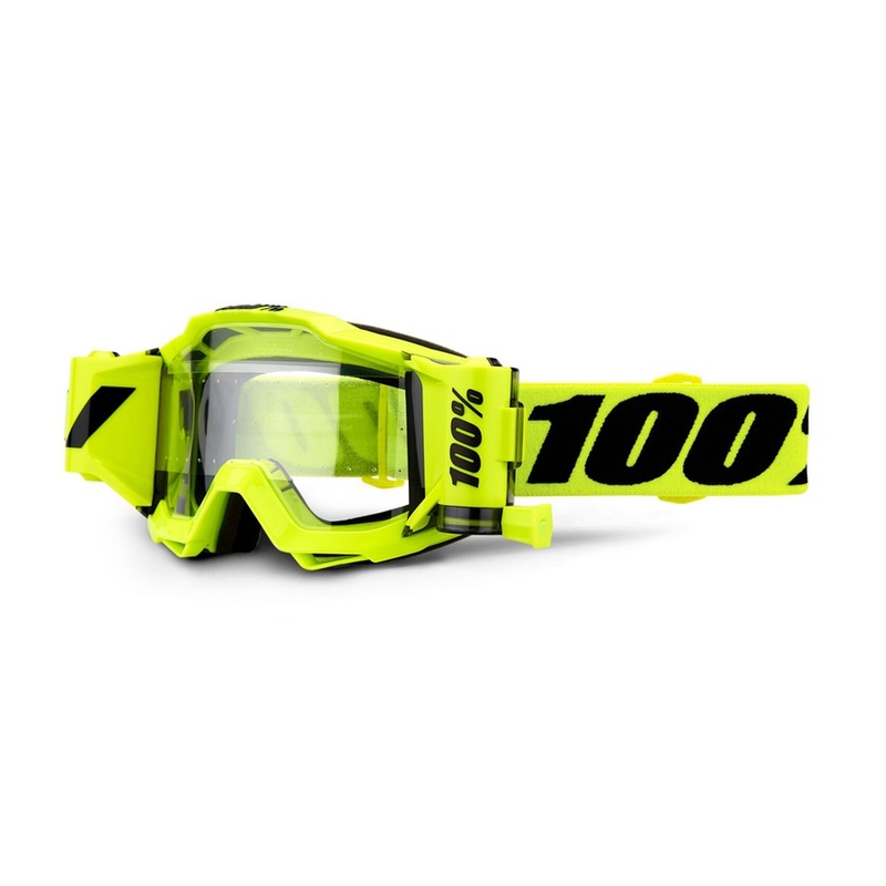 Motokrosové okuliare 100 % Accuri Forecast Outlaw fluorescenčno žlté (číre plexisklo)