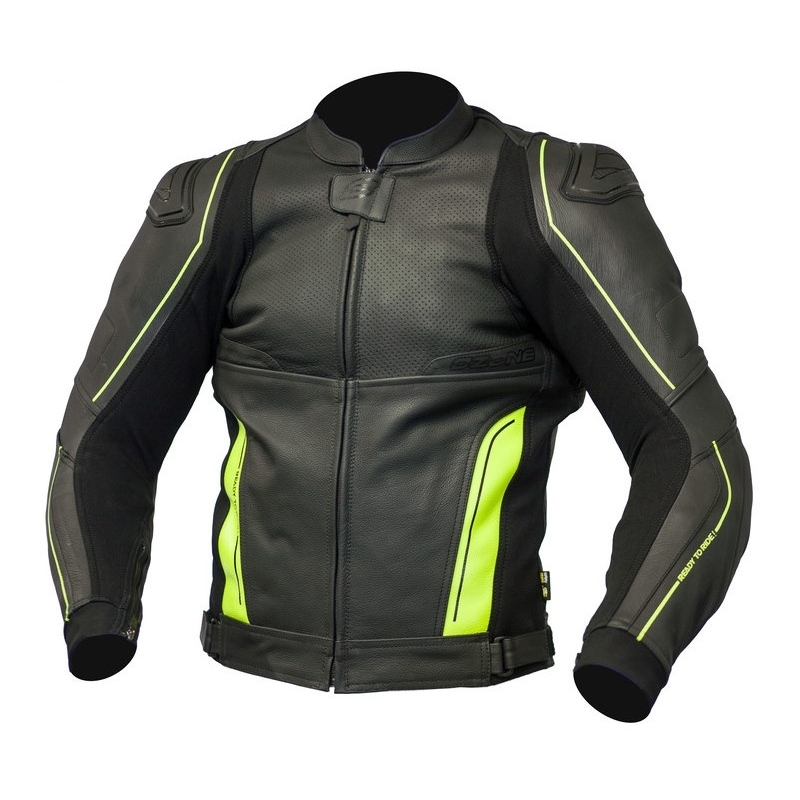 Bunda na motocykel Ozone Volt čierno-fluorescenčno žltá