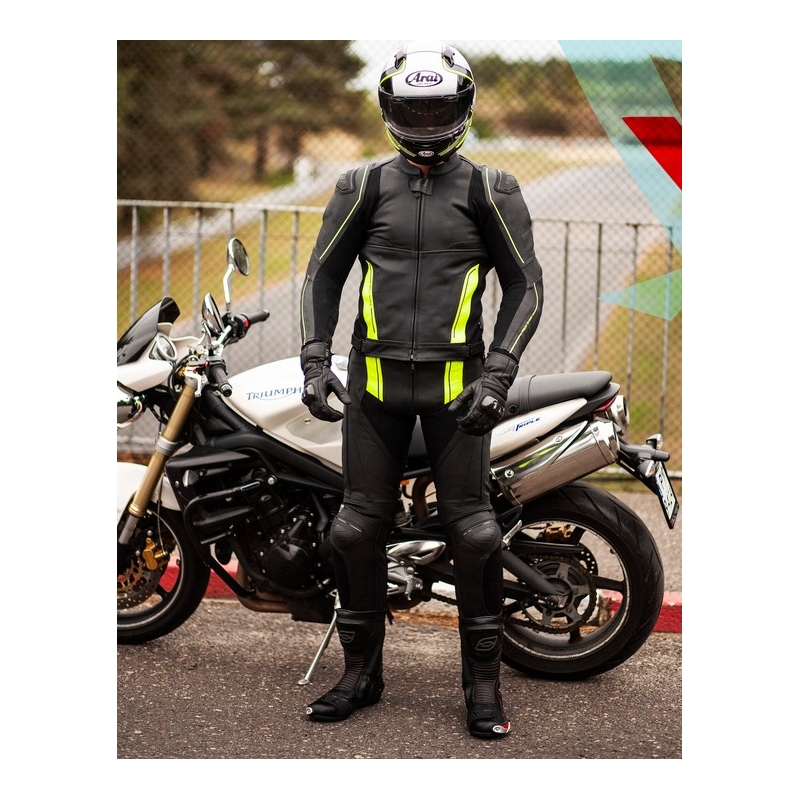 Nohavice na motocykel Ozone Volt čierno-fluorescenčno žlté výpredaj