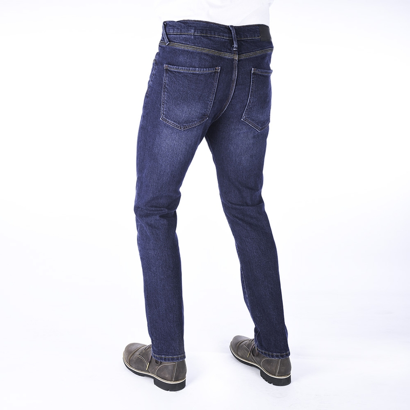 Predĺžené jeansy na motocykel Oxford Original Approved Slim Fit sprané modré