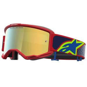 Motokrosové okuliare Alpinestars Vision 5 Drag červeno-modro-fluo žlté