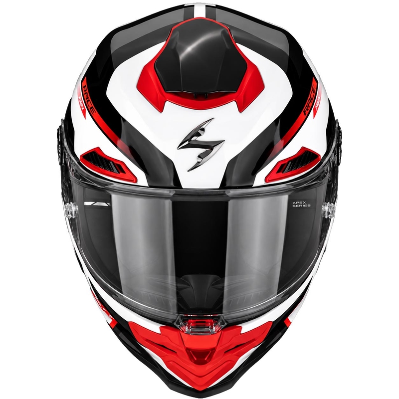 Integrálna helma na motorku Scorpion EXO-RACE Air Carbon Fury bielo-strieborno-červená