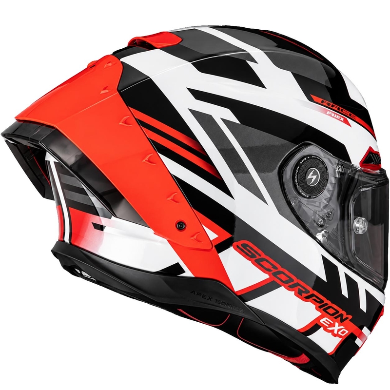 Integrálna helma na motorku Scorpion EXO-RACE Air Carbon Fury bielo-strieborno-červená