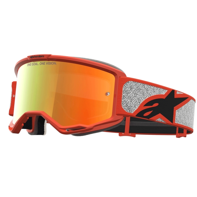 Motokrosové okuliare Alpinestars Vision 5 Rora strieborno-oranžové