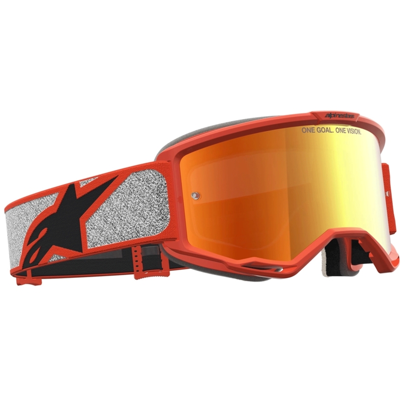 Motokrosové okuliare Alpinestars Vision 5 Rora strieborno-oranžové