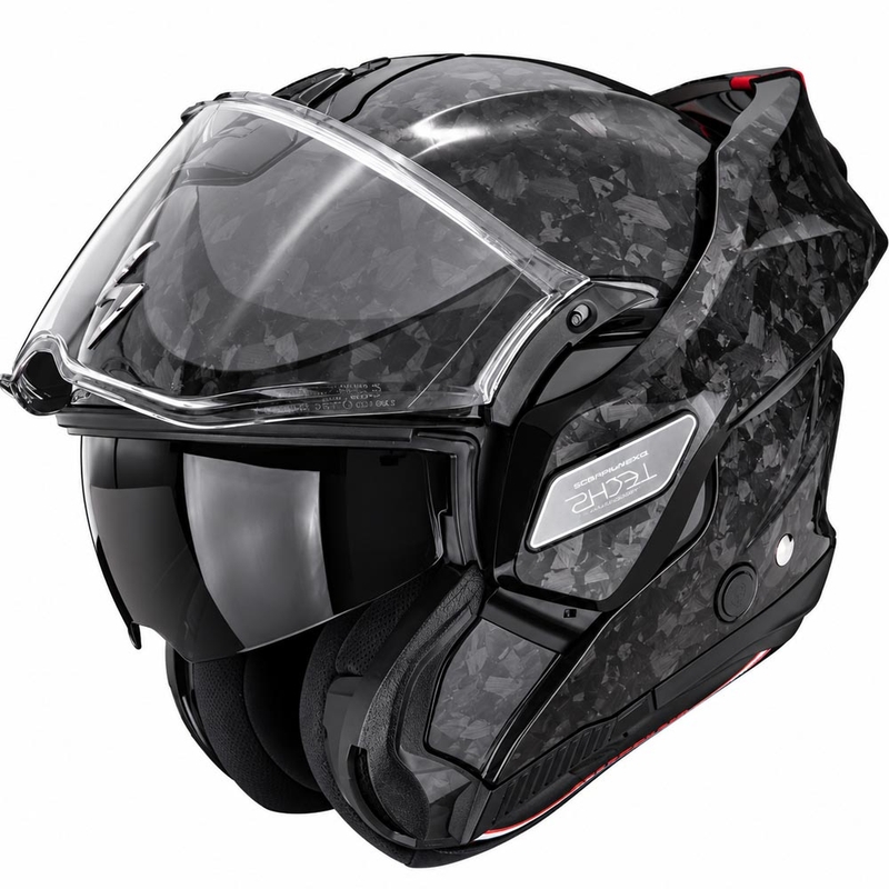 Preklápacia helma na motorku Scorpion EXO-TECH II Onyx Carbon čierna