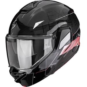 Preklápacia helma na motorku Scorpion EXO-TECH II Carbon Viator čierno-ružová