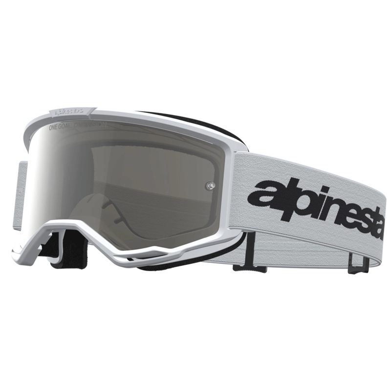 Motokrosové okuliare Alpinestars Vision 3 Wordmark bielo-čierne