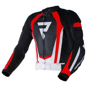Bunda na motocykel Rebelhorn Piston II PRO čierno-bielo-fluorescenčno červená výpredaj