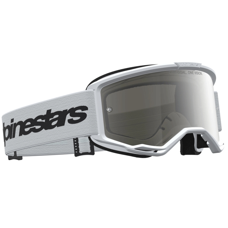 Motokrosové okuliare Alpinestars Vision 3 Wordmark bielo-čierne