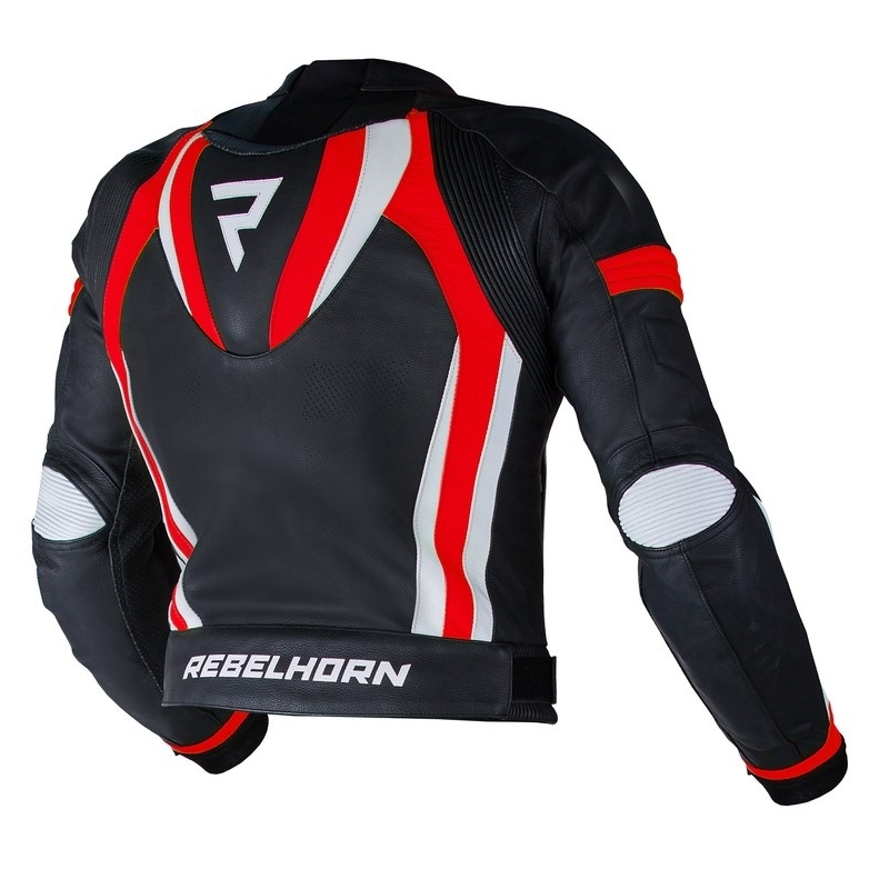 Bunda na motocykel Rebelhorn Piston II PRO čierno-bielo-fluorescenčno červená výpredaj