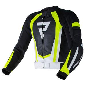 Bunda na motocykel Rebelhorn Piston II PRO čierno-bielo-fluorescenčno žltá výpredaj