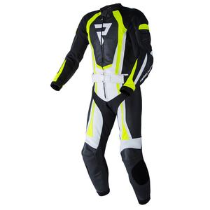 Kombinéza na motocykel Rebelhorn Piston II PRO čierno-bielo-fluorescenčno žltá výpredaj
