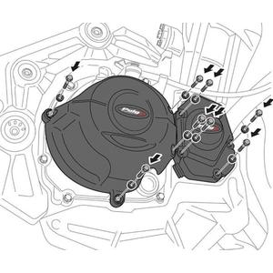 Ochranné kryty motora PUIG 22608N čierna included 3 covers