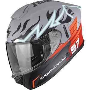 Integrálna helma na motorku Scorpion EXO-530 Air JSK 97 matná šedo-červená