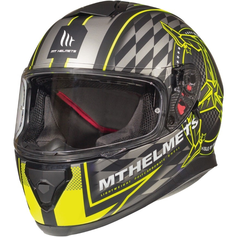 Integrálna prilba na motocykel MT Thunder 3 SV Isle Of Man čierno-šedo-fluorescenčno žltá