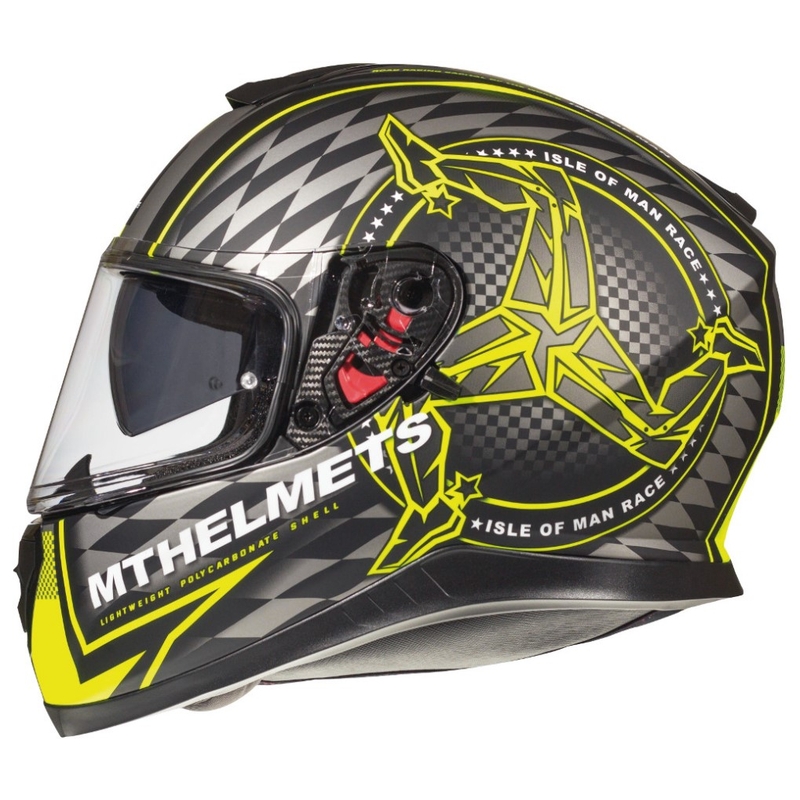 Integrálna prilba na motocykel MT Thunder 3 SV Isle Of Man čierno-šedo-fluorescenčno žltá