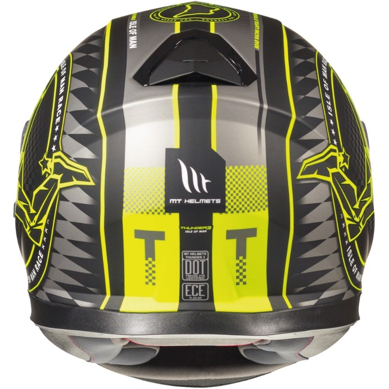 Integrálna prilba na motocykel MT Thunder 3 SV Isle Of Man čierno-šedo-fluorescenčno žltá