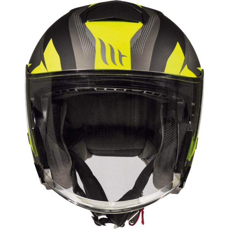 Otvorená prilba na motocykel MT Thunder 3 SV Wing čierno-šedo-fluorescenčno žltá výpredaj