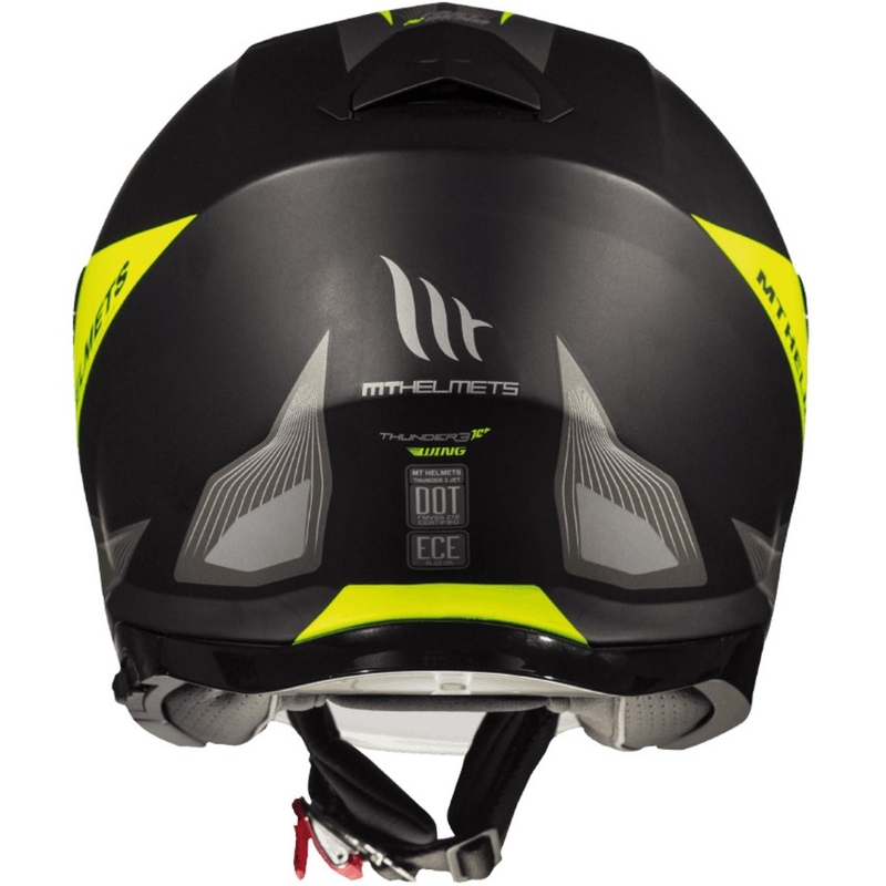 Otvorená prilba na motocykel MT Thunder 3 SV Wing čierno-šedo-fluorescenčno žltá výpredaj