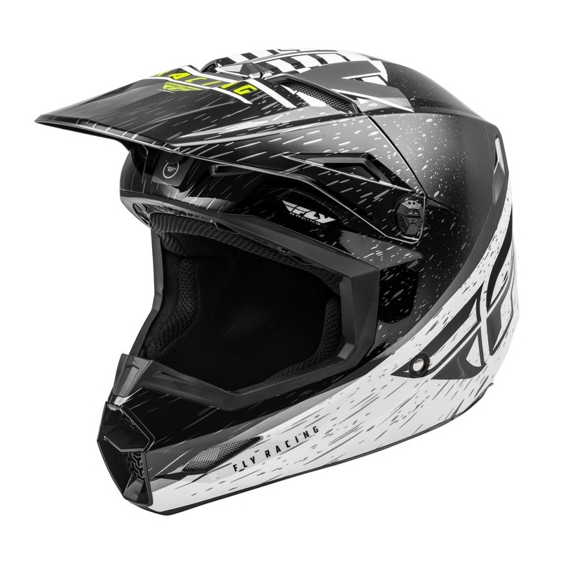 Motokrosová prilba FLY Racing Kinetic K120 čierno-bielo-fluorescenčno žltá