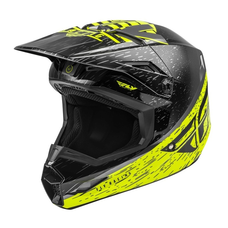Motokrosová prilba FLY Racing Kinetic K120 čierno-šedo-fluorescenčno žltá