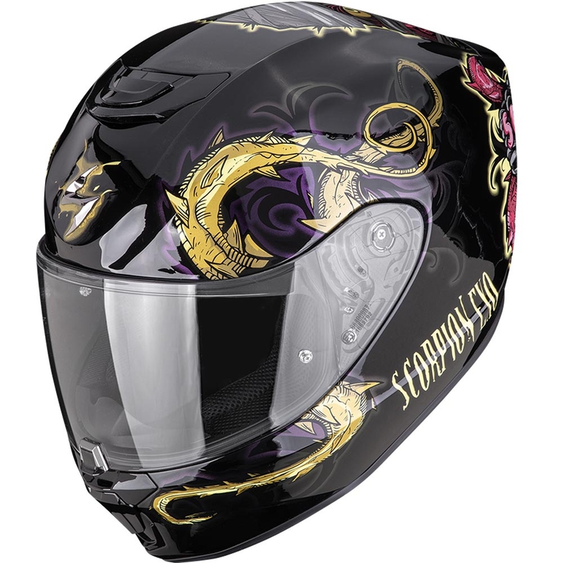 Integrálna helma na motorku Scorpion EXO-391 Mumia čierna chameleón