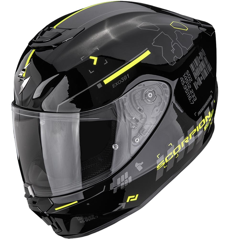 Integrálna helma na motorku Scorpion EXO-391 Iron čierno-fluo žltá