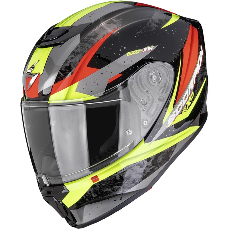 Detská helma na motorku Scorpion EXO-JNR Air Tako čierno-fluo žlto-červená