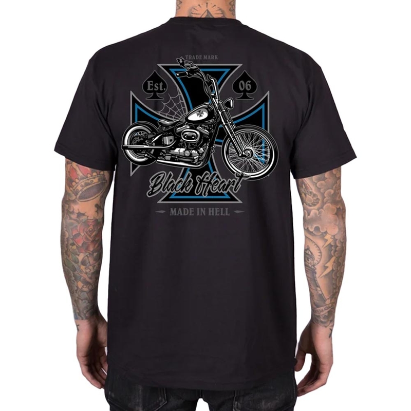 Tričko Black Heart Chopper Cross čierne