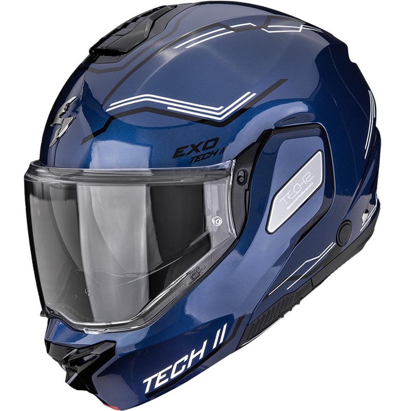 Preklápacia helma na motorku Scorpion EXO-TECH II Dash modro-čierno-biela