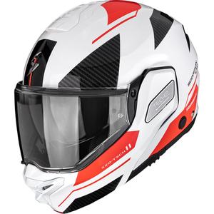 Preklápacia helma na motorku Scorpion EXO-TECH II Void bielo-strieborno-červená