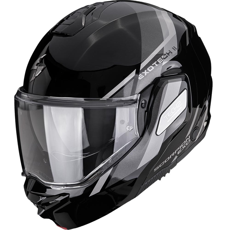 Preklápacia helma na motorku Scorpion EXO-TECH II Markus čierno-strieborná