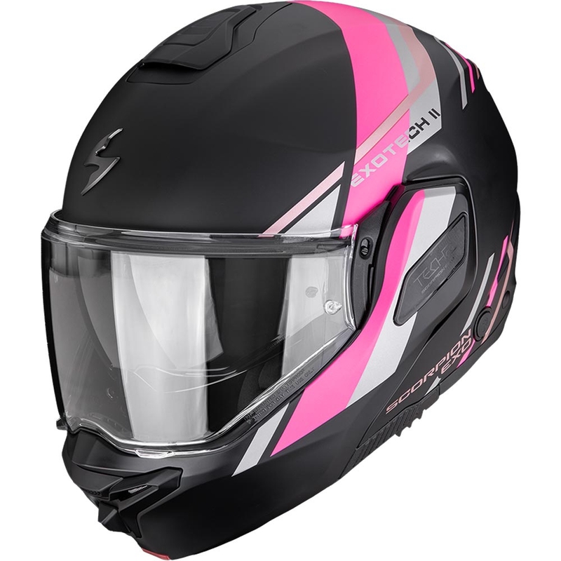 Preklápacia helma na motorku Scorpion EXO-TECH II Markus matná čierno-ružová