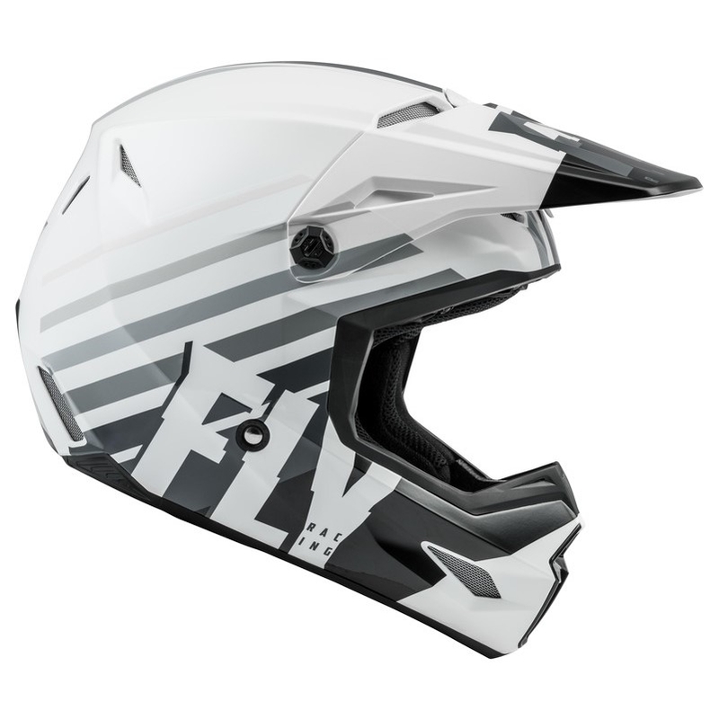 Motokrosová prilba FLY Racing Kinetic K120 bielo-čierno-šedá