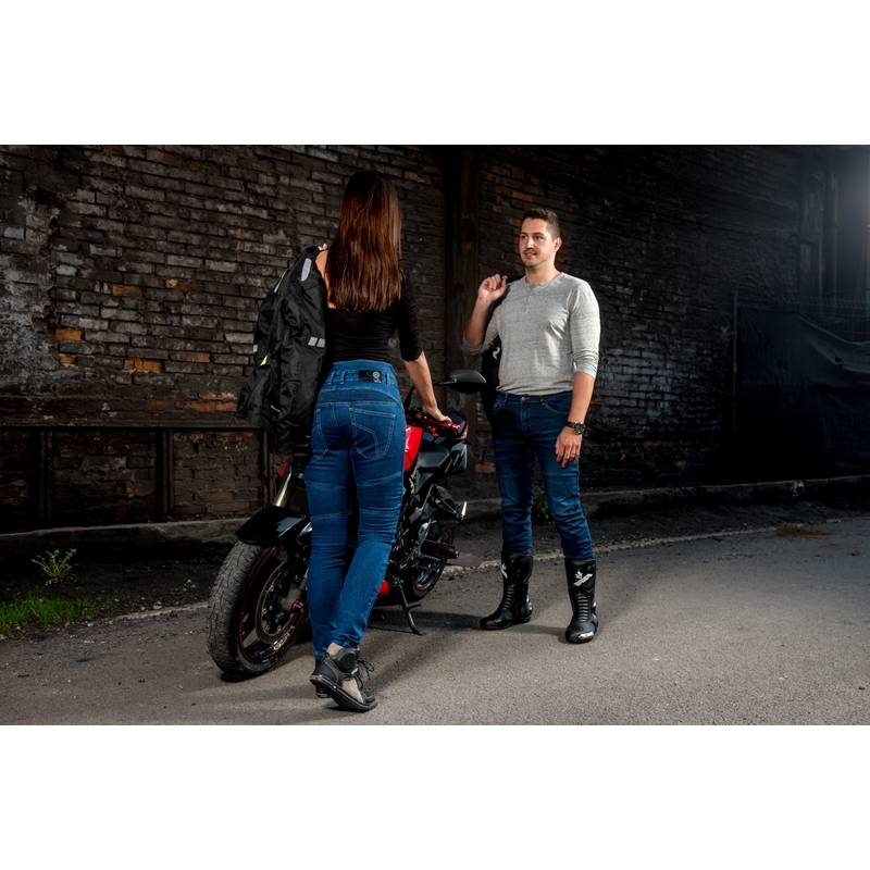 Dámske jeansy na motocykel Street Racer Basic modré výpredaj