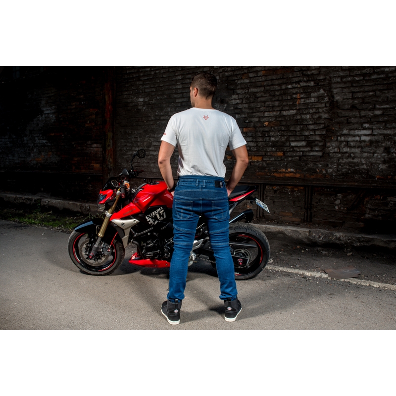 Jeansy na motocykel Street Racer Basic modré výpredaj