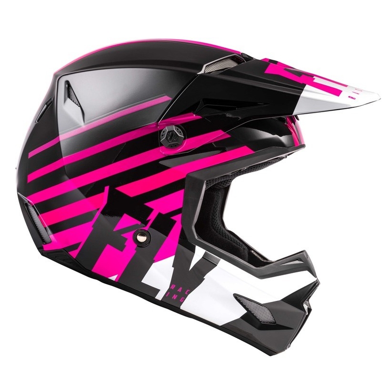 Motokrosová prilba FLY Racing Kinetic Thrive ružovo-čierno-biela