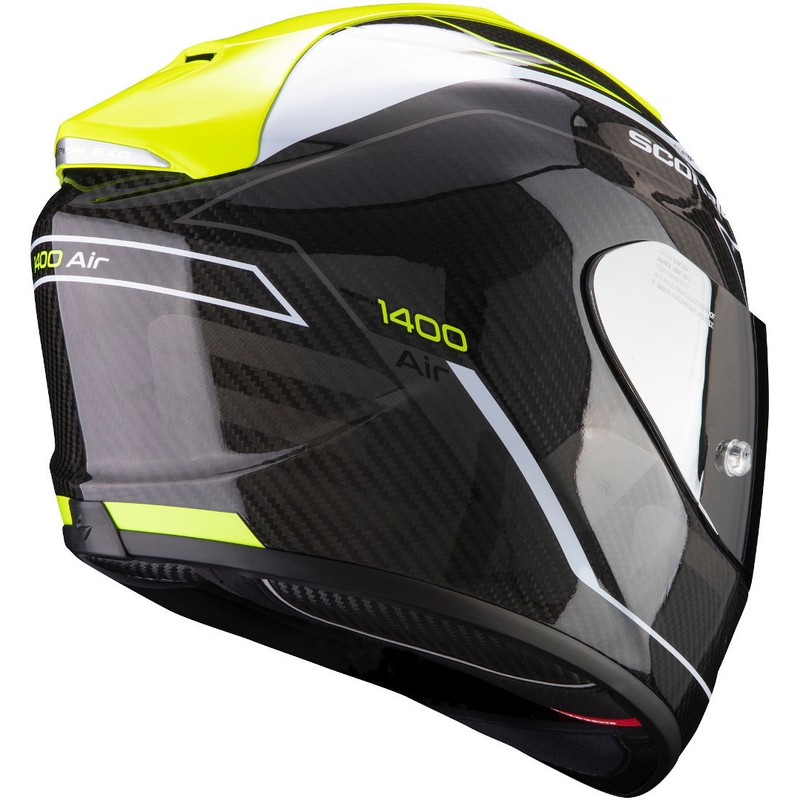 Integrálna prilba Scorpion EXO-1400 Carbon Air Beaux čierno-bielo-fluorescenčno žltá