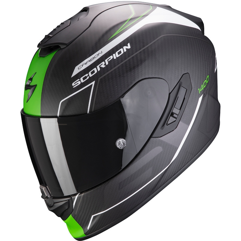 Integrálna prilba Scorpion EXO-1400 Carbon Air Beaux čierno-bielo-zelená výpredaj