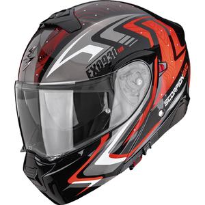 Výklopná helma na motorku Scorpion EXO-930 EVO Alpha čierno-strieborno-červená