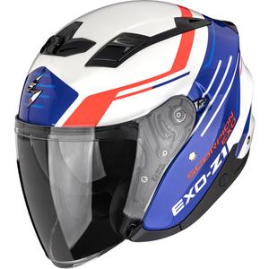 Otvorená prilba na motorku Scorpion EXO-Z1 Prymus bielo-modro-červená