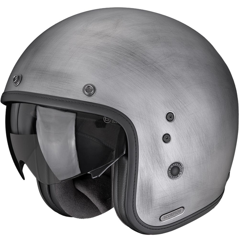 Otvorená helma na motorku Scorpion Belfast II Scratch strieborná