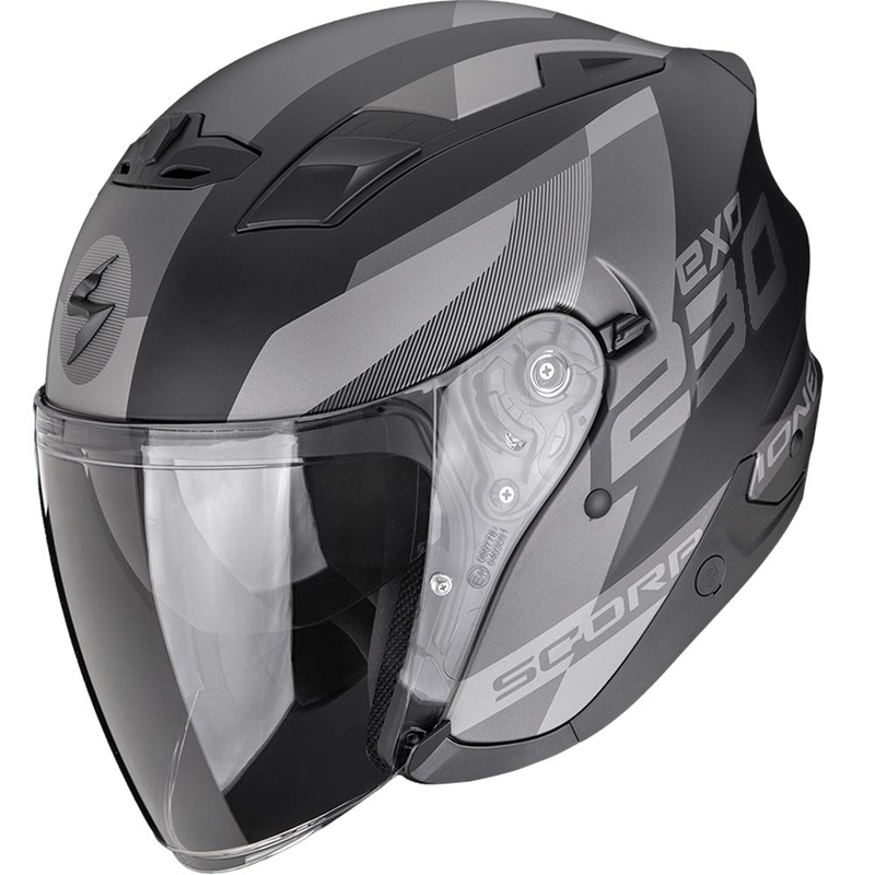 Otvorená helma na motorku Scorpion EXO-230 Comics matná čierno-strieborná