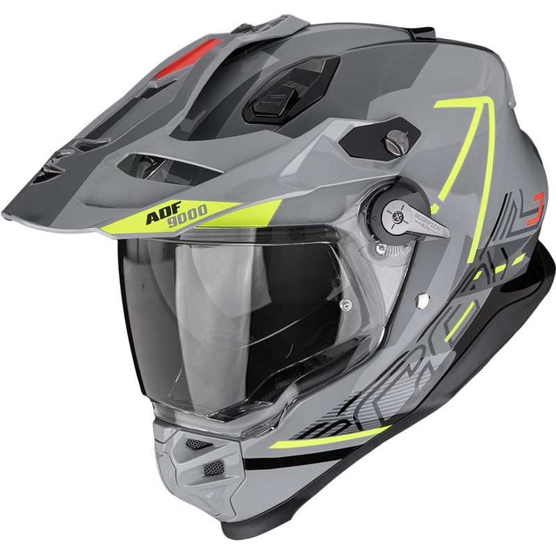 Enduro helma Scorpion ADF-9000 Air Summit strieborno-fluo žltá