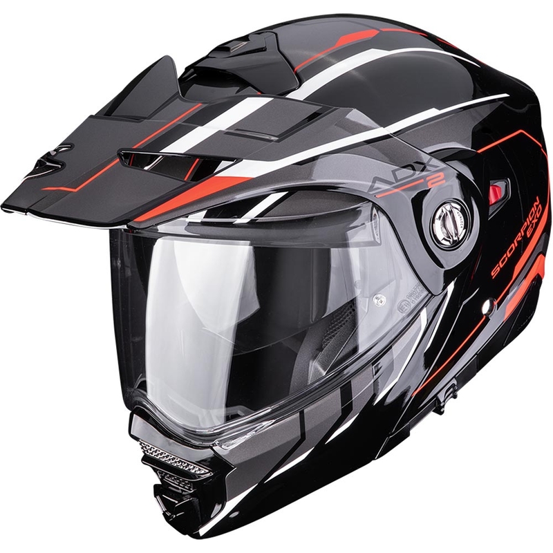 Enduro helma na motorku Scorpion ADX-2 Walt čierno-strieborno-červená